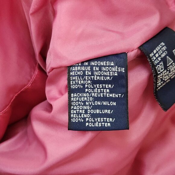 Y2K Tommy Hilfiger Puffer Jacket Girls XL Pink Youth Pockets Snap Front Casual X - Picture 5 of 7